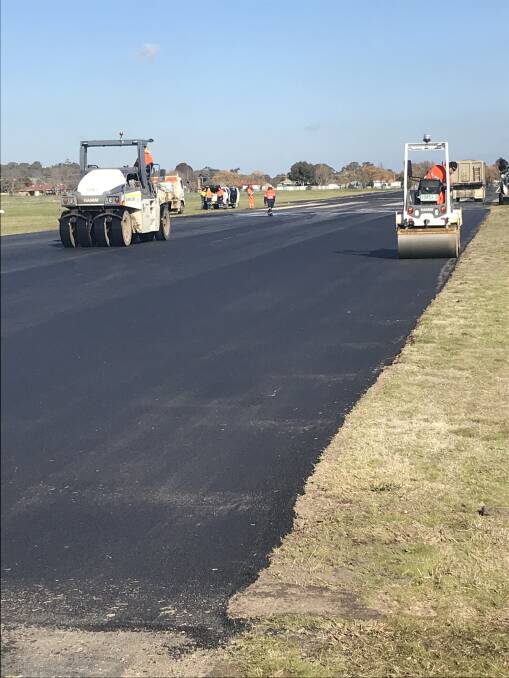 Contractors were onsite at the Cootamundra's Aerodrome last week, putting the finishing touches to the new runway surface.