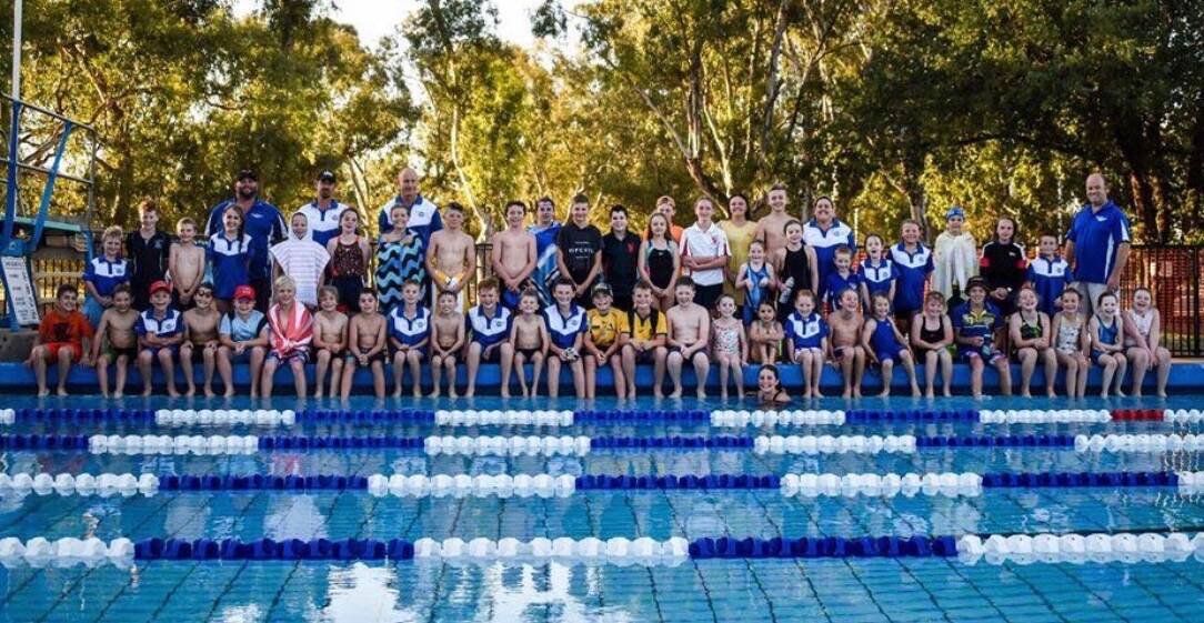 Cootamundra swimmers at the Cootamundra pool recently. The club will be home this Sunday to host a regional qualifying meet.