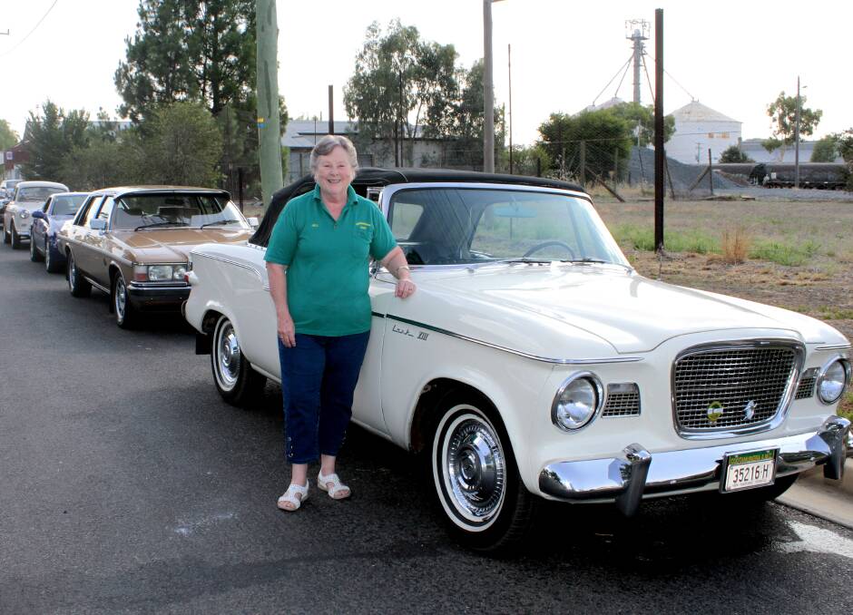 Jill Thompson with her Studebaker Lark convertible.