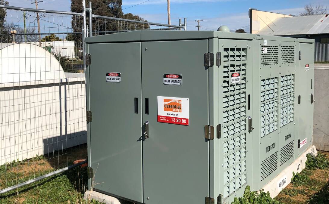 The padmount substation at Yass road service station, shortly to be hooked up.