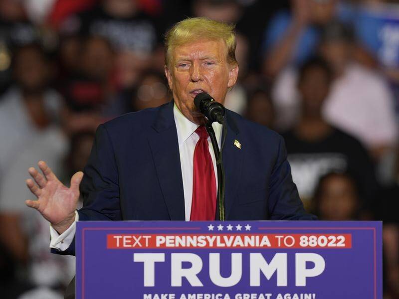 Donald Trump will campaign in Florida followed by a rally in the battleground state of Pennsylvania. (AP PHOTO)